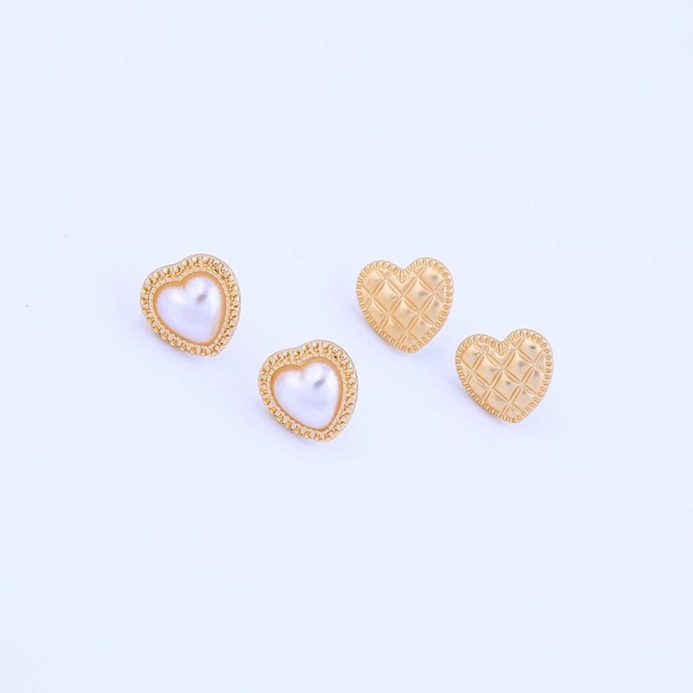 Puffed Pearl Gold Heart or Quilted Gold Heart - Picture 7 of 7
